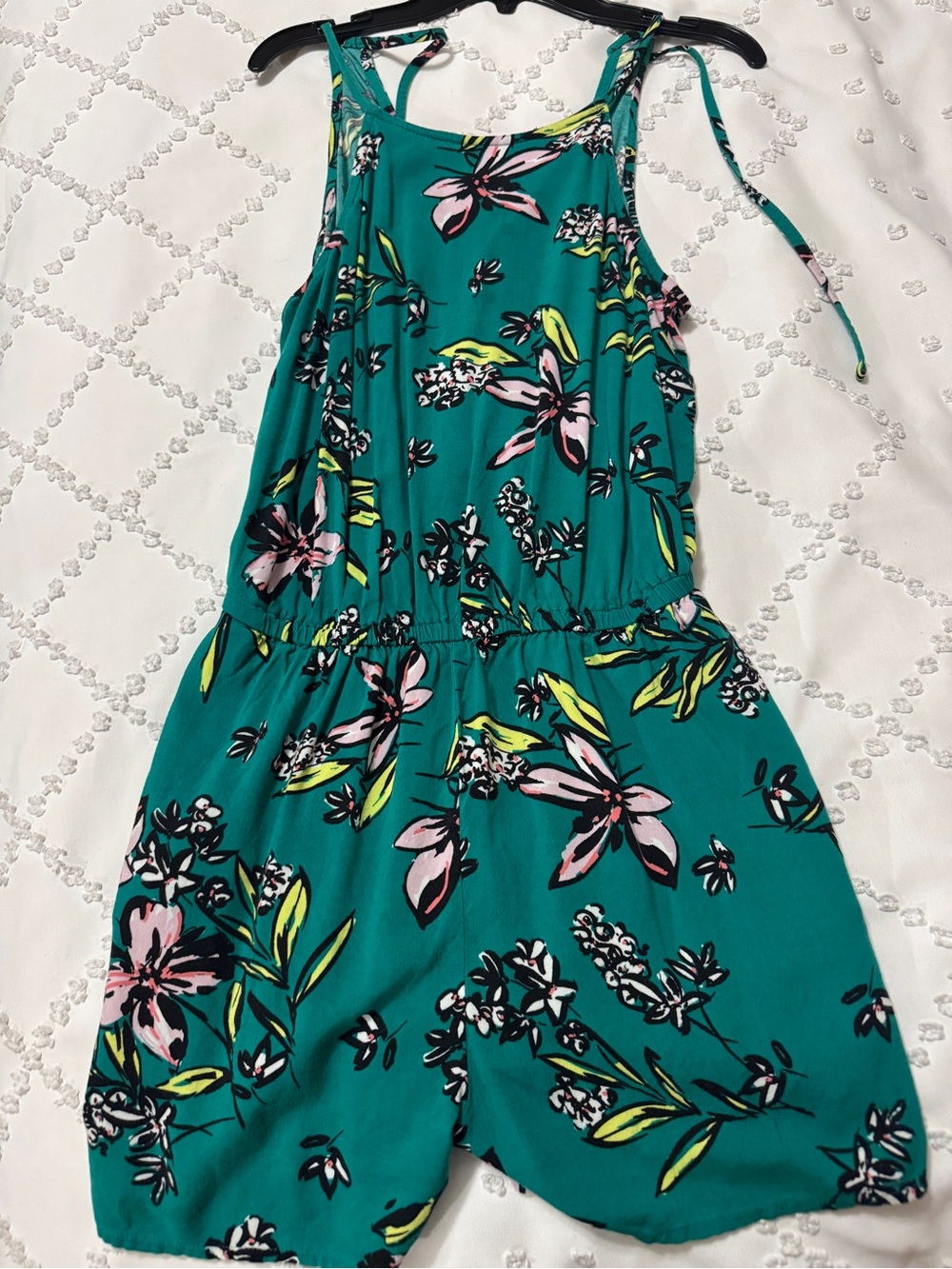 Teal Floral  Romper
